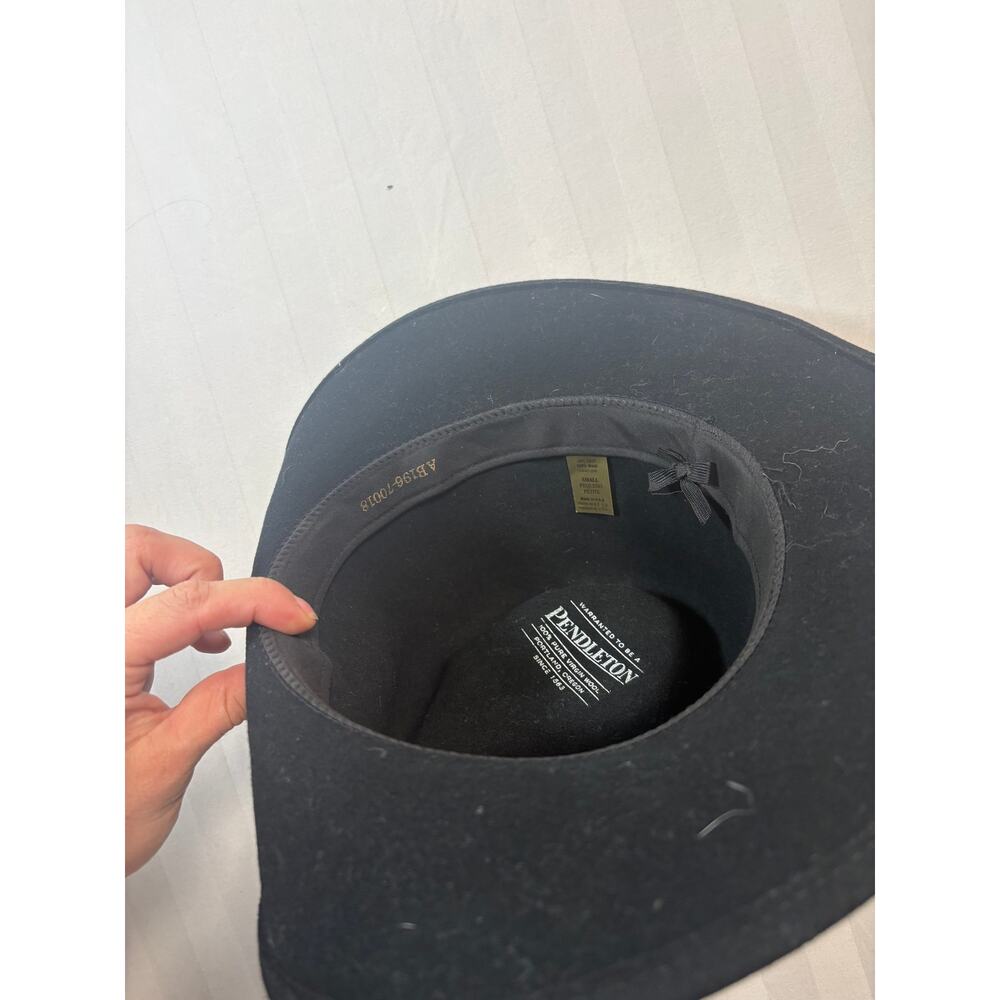 Pendleton Wool Felt Fedora Hat Black Leather Band - image 4